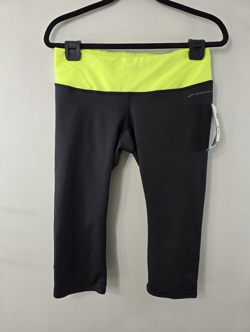 Brooks Infiniti Capri III Running Fit Tech Leggings Pants Black Nightlife NWT L